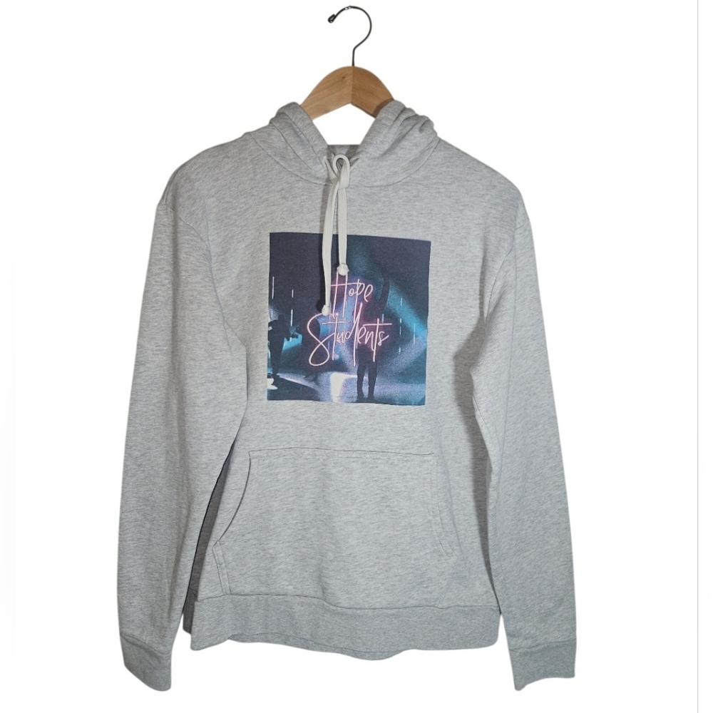 Next Level Apparel"Hope Students" Light Gray Graphic Hoodie Size M